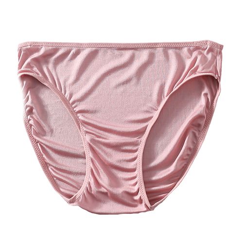 高档天然桑蚕丝真丝针织双面女士内裤 中低腰简约基本款三角裤 - 织梦