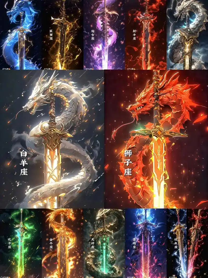 十二星座升龙剑.#十二星座系列 #二次元 #剑 #剑来 - 抖音