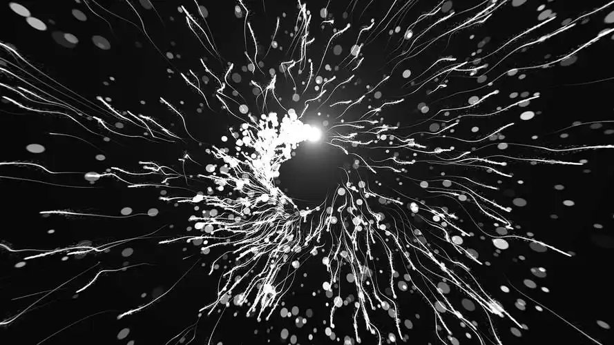 4k黑白闪烁粒子旋转背景视频白色粒子背景