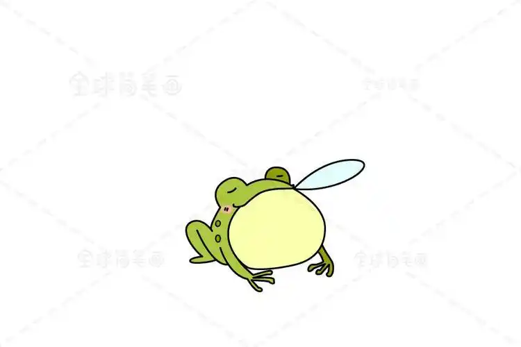 睡觉的青蛙简笔画图解