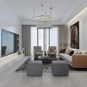 现代简约风格客厅装修设计效果图_2020装修案例图片-东易日盛装饰集团