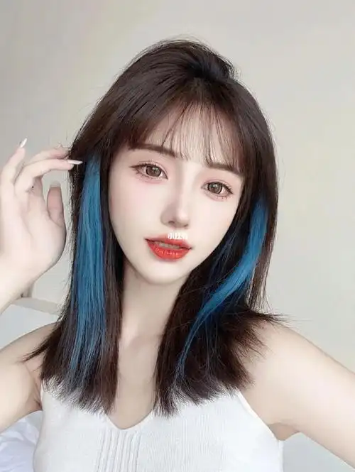 超显白的挂耳染短发可带蓝色yyds