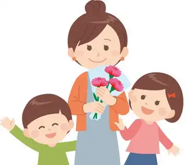 母亲节(母亲和女儿和儿子)