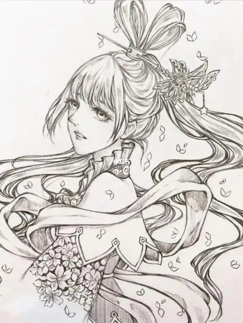 古风漫画女孩可临摹