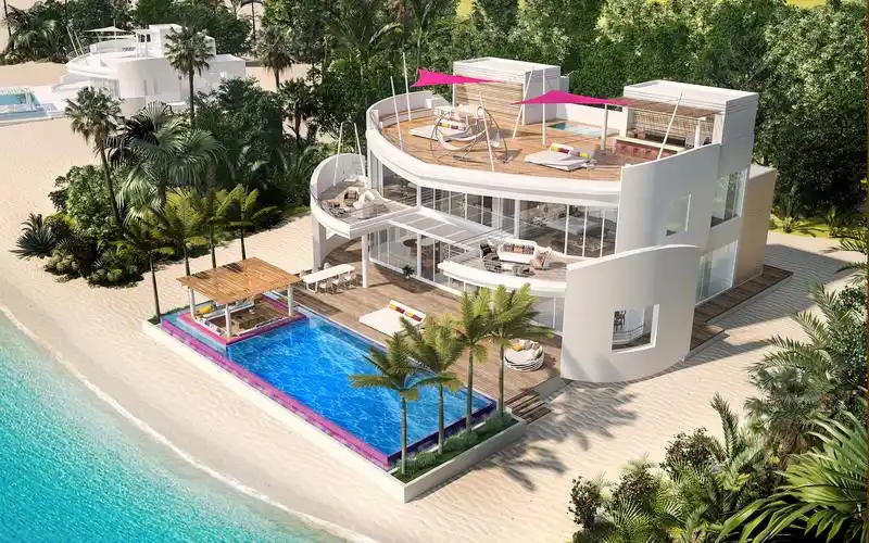 beach penthouse三卧室的海滩别墅(115平米超大泳池)