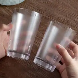pc杯子大容量耐高温防摔塑料杯家用商用餐厅透明果汁饮料磨砂水杯