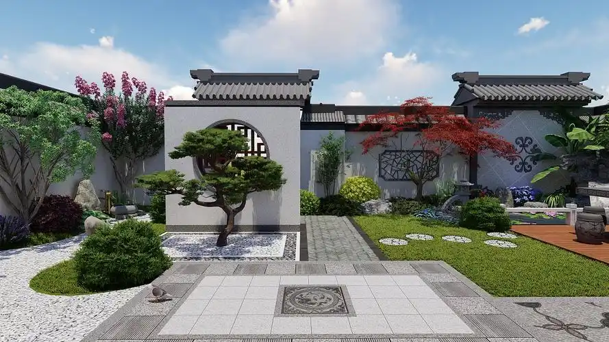 中式别墅庭院景观设计 - 原创作品 - 站酷(zcool)