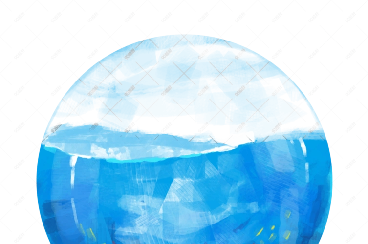 地球日蓝色手绘地球水资源png