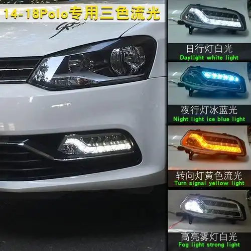 适用于大众1418波罗led日行灯polo雾灯改装总成1922plus日行车