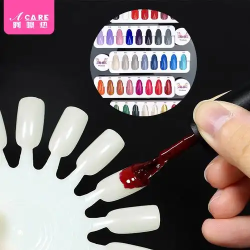 acare阿嚓热美甲色卡5板透明圆形展示板指甲油胶练习色板假指甲片