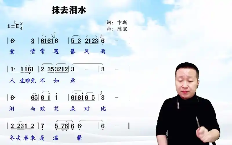爱情常遇暴风雨,人生难免不如意,《抹去泪水》简谱领唱
