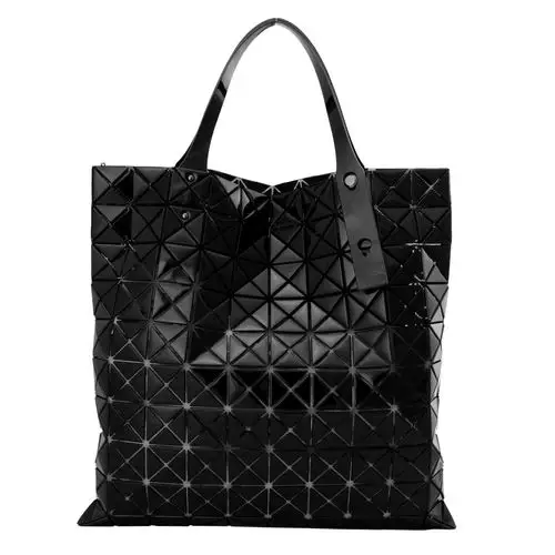 issey miyake 三宅一生baobao镜面方格10x10手提包(黑)
