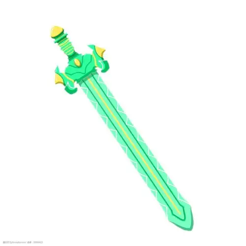 绿色的宝剑装饰插画