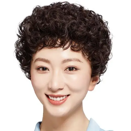 假发短发短卷发头套气质中老年妈妈蓬松洋气减龄日常整顶假发