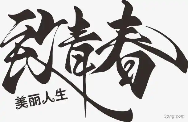 艺术字致青春美丽人生