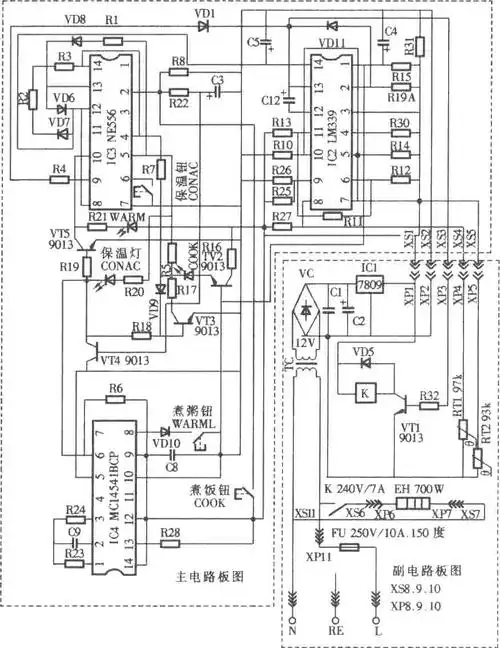 美的牌cfxb4032型电饭煲电路图