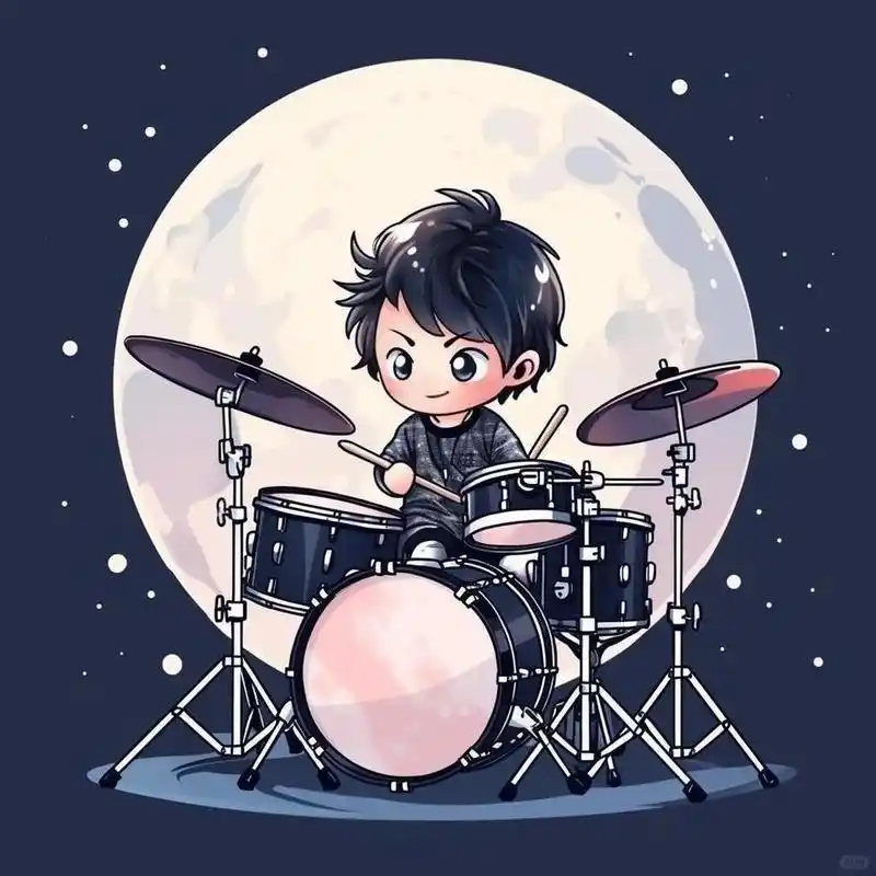 鼓手头像09燃爆全场的架子鼓 还想看我画什么呀