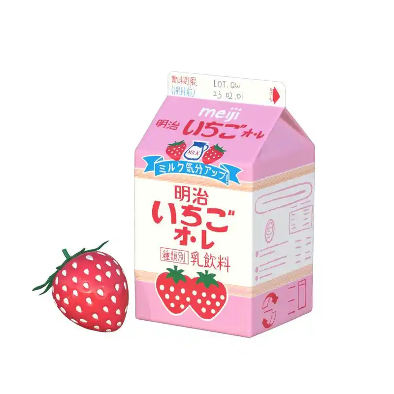 nomad|明治草莓牛奶9105 原创3d头像壁纸 有参考