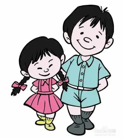 两兄妹的简笔画
