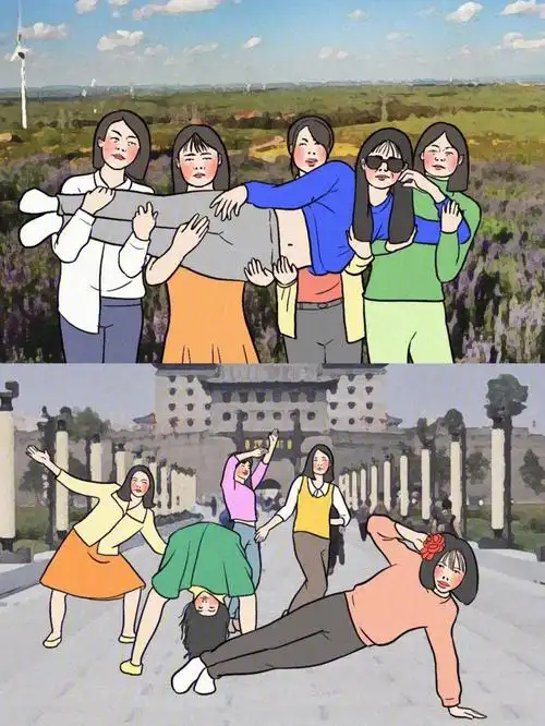 旅游聚会沙雕拍照姿势合集分享,学废了9315