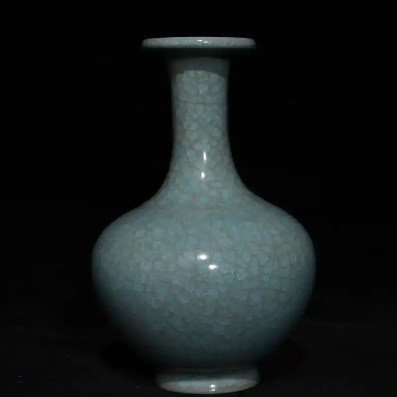 宋汝窑冰裂纹大肚瓶17x10.5厘米#瓷器收藏 #明清瓷器  - 抖音