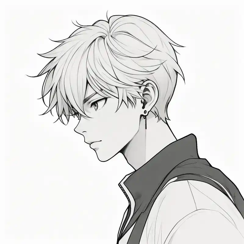 黑白素描男生头像99太帅了 黑白素描的男生头像,帅气又神秘,线条感