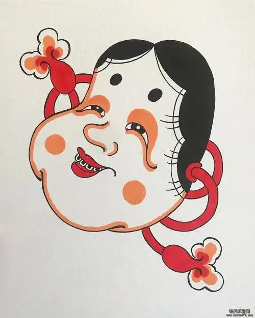 半臂传统樱花龙纹身图案