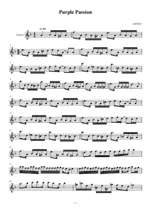 请问你有purple passion的小提琴谱么?能不能给我发一份_百度知道
