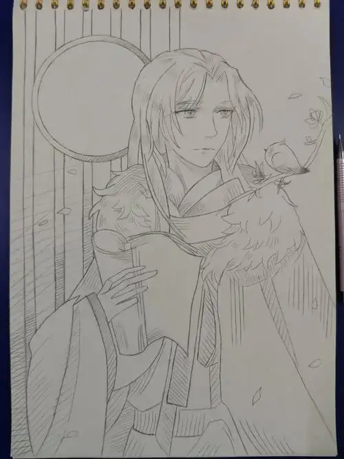 动漫古风男线描