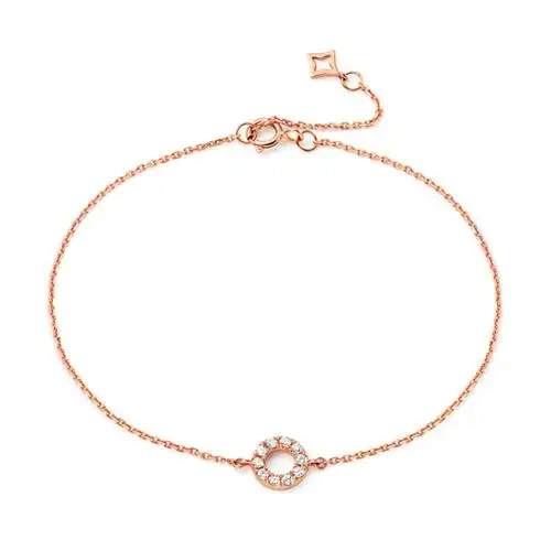 周大福【旗舰店】 小心意-y时代系列18k金镶钻石手链