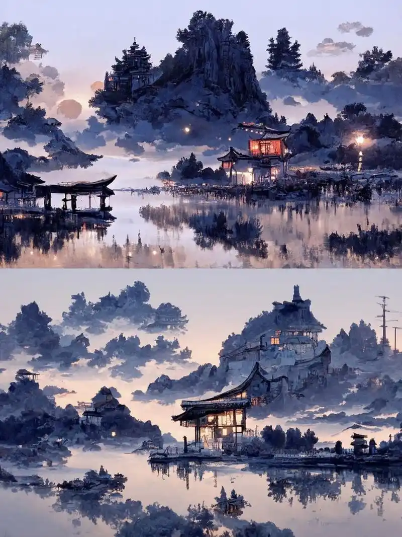 中国风夜色壁纸,来拿.你想到了哪首古诗词?