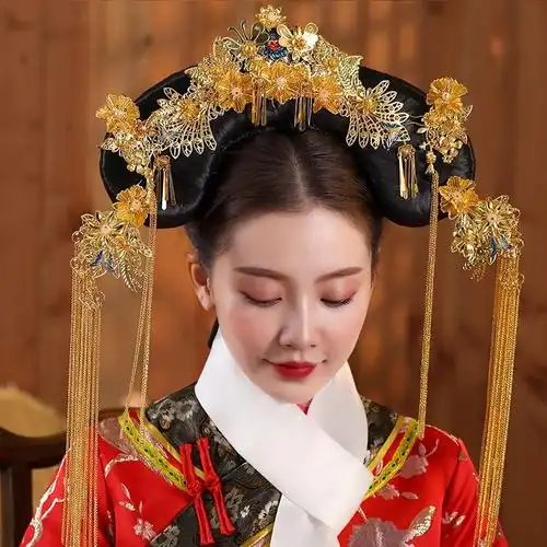 38节礼物古装旗头清朝满族宫廷妃子格格旗头如懿传头饰表演演出旗头