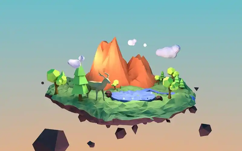 多边小岛-c4d临摹练习|三维|场景|凉白开太凉 - 原创作品 - 站酷