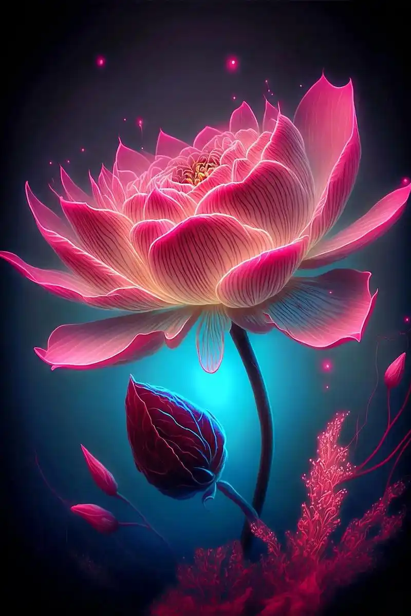 红色莲花.佛光普照,佛缘,2023试试这个壁纸! #ai绘画 - 抖音