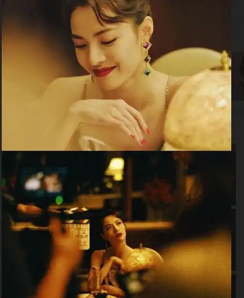 钟楚曦荞麦疯长美图流出穿绿色露背裙这张真复古女王