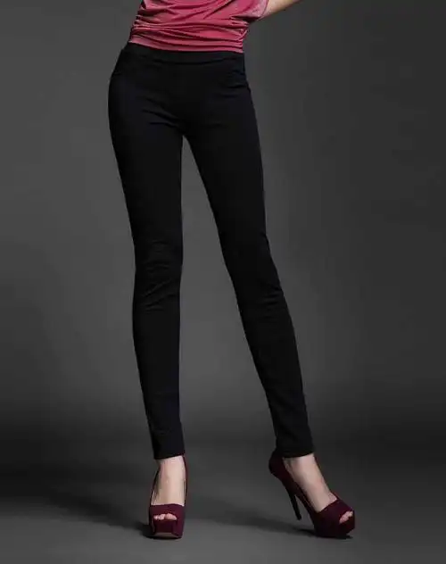 黑色弹力紧身修身打底裤