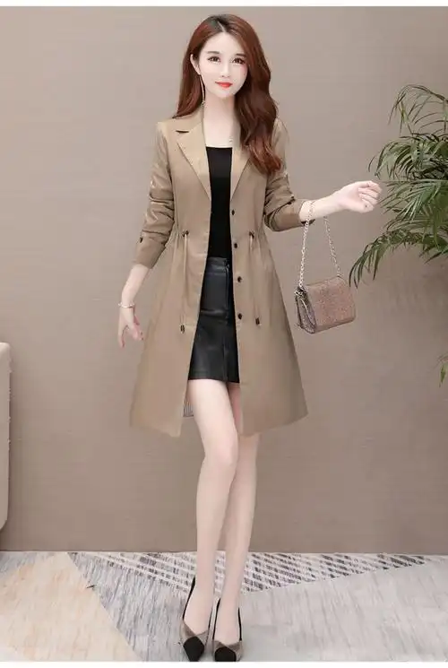 贵夫人阔太太秋冬年女风衣大衣中长款小个子外套洋气妈妈迈尔尼诺myle