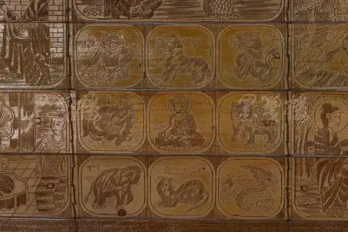 【全场包邮】大顺斋旧藏:清代中晚期 《贝叶经佛像图》两幅 (应为傣族