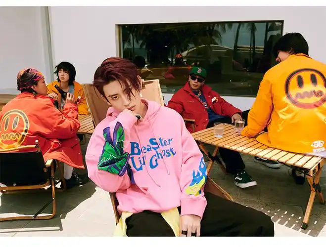 【小鬼王琳凯】beaster小恶魔鬼脸潮流休闲裤男字母印花拉链束脚裤子