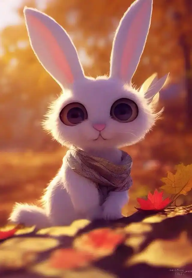 可爱的小兔子壁纸系列二,天冷要加衣哦,无水印