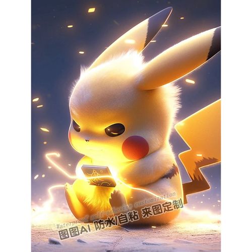 爆款卡通ins风超萌可爱皮卡丘高清贴纸海报儿童房宿舍出租屋墙贴