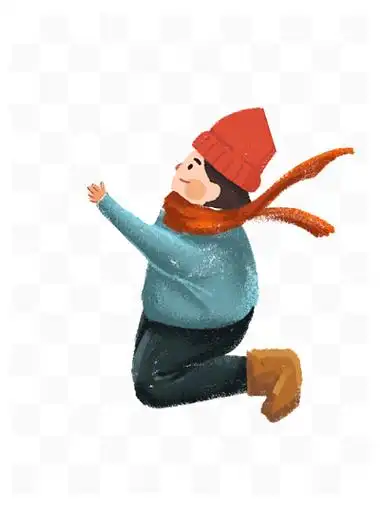 手绘单膝 i>跪 /i>地的男孩人物 i>插 /i> i>画 /i>