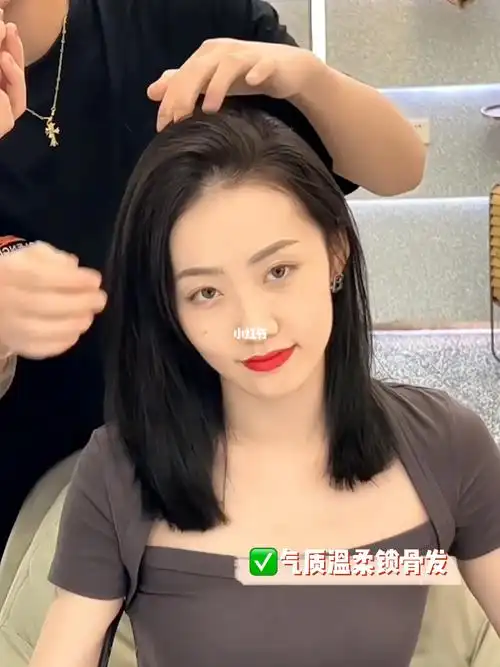 夏季气质女神78低层次锁骨发发型超有氛围感