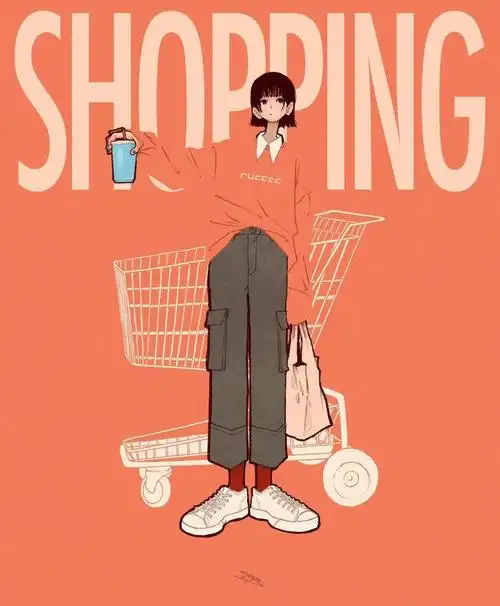 插画师 syoyo 的时尚穿搭人物插画,复古的配色赞!