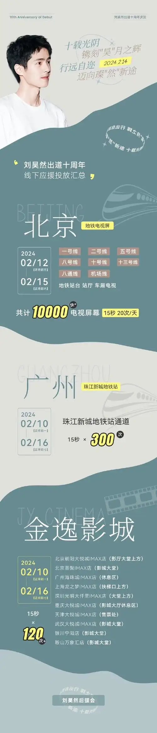 刘昊然出道十周年快乐