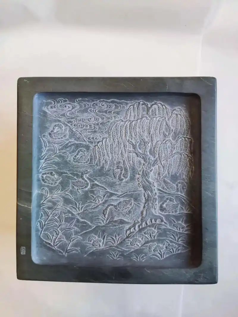 兰亭砚,端砚绿端,六面满工,程八大师制. - 抖音