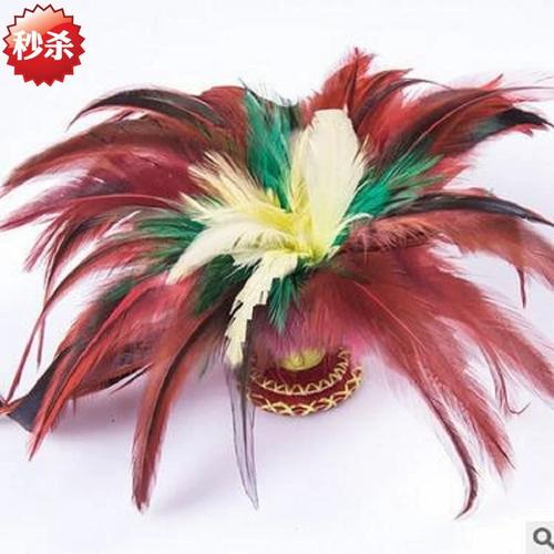 升级加固手工制h做彩色大鸡毛毽子比赛健身毽球毽子双底铁片加重