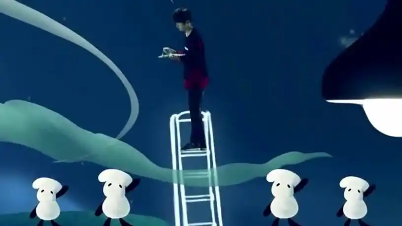 易烊千玺独自画"易只羊"