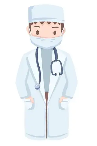 双手插在口袋中的白大褂卡通医生png图片免抠素材