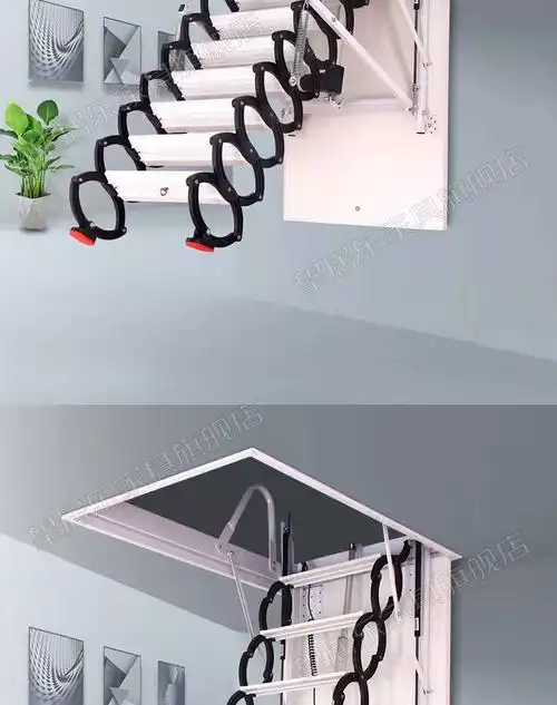 望居乐电动阁楼伸缩梯加厚全自动遥控升降梯子家用室内隐形式折叠拉伸